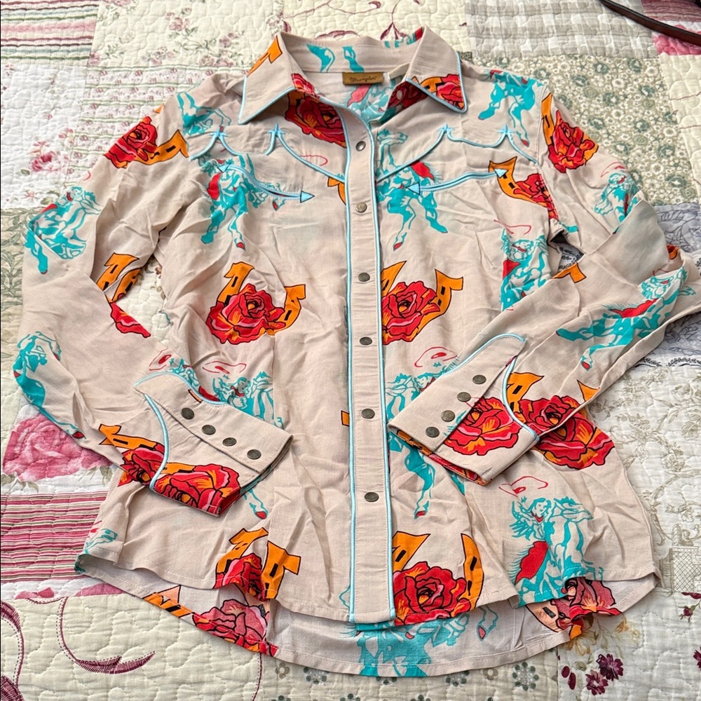 Rodeo Quincy x Wrangler Floral Western Button-Up Shirt